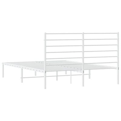 vidaXL Cadre de lit métal sans matelas et tête de lit blanc 120x190 cm