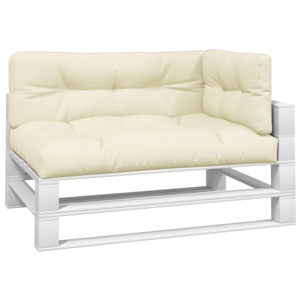 vidaXL Coussins de palette lot de 3 cr&egrave;me tissu