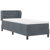 vidaXL Lit &agrave; ressorts avec matelas gris fonc&eacute; 80x200 cm en velours