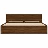 vidaXL Cadre de lit avec LED sans matelas ch&ecirc;ne marron 200x200 cm