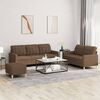 vidaXL Ensemble de canap&eacute;s 3 pcs avec coussins Marron Tissu