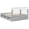 vidaXL Cadre de lit Gris Sonoma 140 x 190 cm Bois d'ing&eacute;nierie