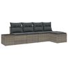 vidaXL Ensemble de canap&eacute; de jardin 5 pc Gris polyrotin