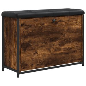 vidaXL Banc &agrave; chaussures avec tiroir rabattable ch&ecirc;ne fum&eacute; 82x32x56 cm