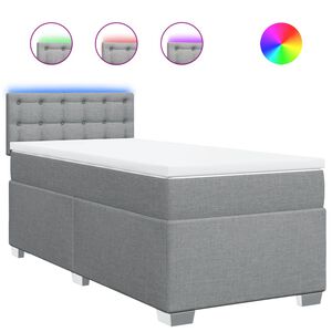 vidaXL Sommier &agrave; lattes de lit avec matelas Gris clair 100x200cm Tissu