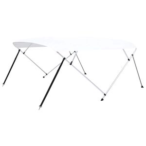 vidaXL Auvent bimini &agrave; 4 arceaux Blanc 243x(230-244)x137 cm