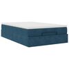 vidaXL Lit ottoman avec matelas bleu fonc&eacute; 120x190 cm velours