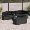 vidaXL Ensemble de canap&eacute; de jardin avec stockage 9 pcs Noir polyrotin