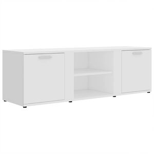 vidaXL Meuble TV Blanc 120x34x37 cm Bois d'ing&eacute;nierie