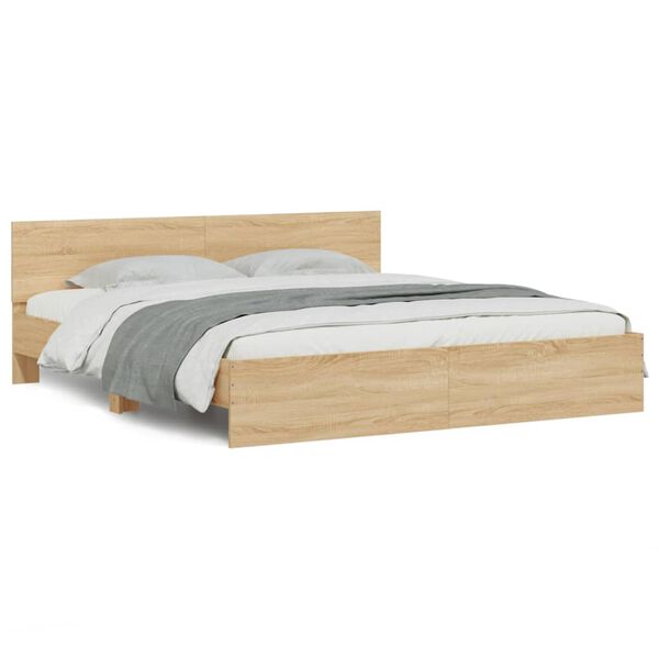 vidaXL Cadre de lit sans matelas ch&ecirc;ne sonoma 160x200 cm