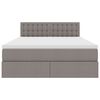 vidaXL Lit avec rangement et LED avec matelas Taupe 140 x 200 cm tissu