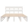 vidaXL Cadre de lit sans matelas blanc 150x200 cm bois de pin massif