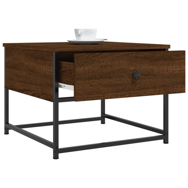 vidaXL Table basse ch&ecirc;ne marron 51x51x40 cm bois d'ing&eacute;nierie