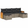 vidaXL Salon de jardin 6 pcs avec coussins gris r&eacute;sine tress&eacute;e