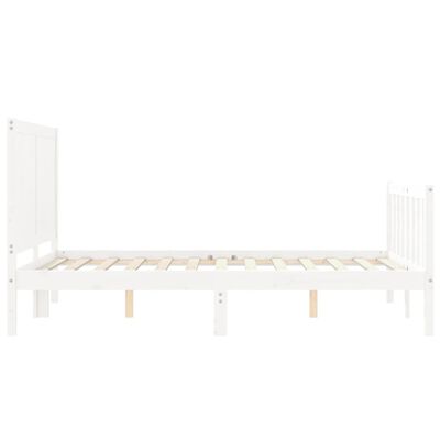 vidaXL Cadre de lit sans matelas blanc 140x200 cm bois de pin massif