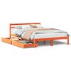 vidaXL Cadre de lit sans matelas cire marron 135x190cm bois pin massif
