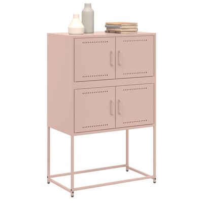 vidaXL Buffet rose 68,5x38,5x107 cm acier