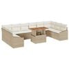 vidaXL Ensemble de salle &agrave; manger pour jardin 11 pcs Beige et cr&egrave;me