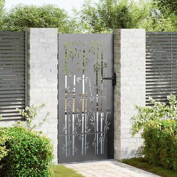 vidaXL Porte de Jardin Noir 85 x 200 cm Acier peint par poudre
