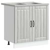 vidaXL Meuble sous &eacute;vier Lucca 2 pc Gris Sonoma Bois d'ing&eacute;nierie