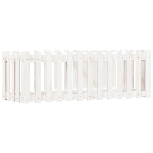 vidaXL Lit sur&eacute;lev&eacute; de jardin design de cl&ocirc;ture 150x50x50cm pin massif