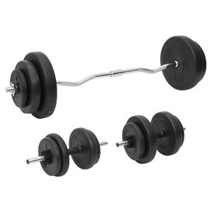 vidaXL Ensemble d'halt&egrave;res et de barres avec plaques 60 kg