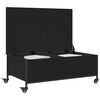 vidaXL Table basse avec roulettes noir 91x55x34 cm bois d'ing&eacute;nierie