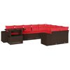 vidaXL Ensemble de canap&eacute; de jardin 10 pcs avec coussins marron