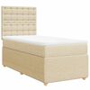 vidaXL Sommier &agrave; lattes de lit avec matelas Cr&egrave;me 80x200 cm Tissu