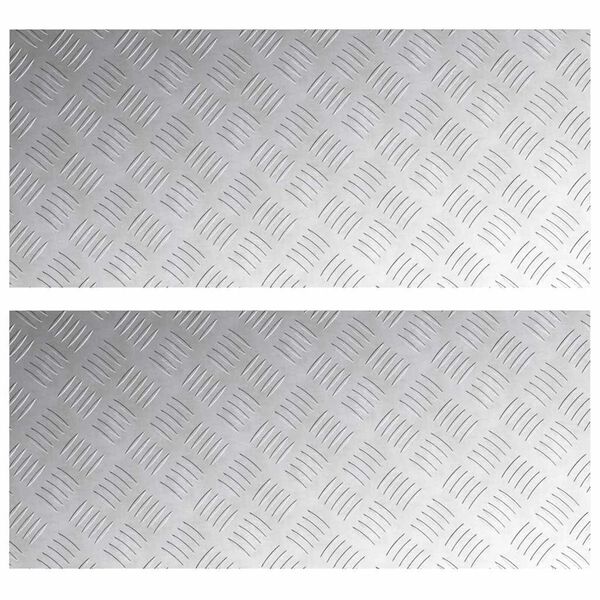 vidaXL Nez de marche Rectangulaire 2 pcs Argent&eacute; 90 x 40 cm Aluminium