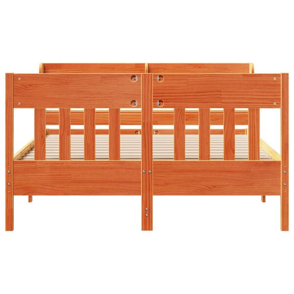 vidaXL Cadre de lit sans matelas cire marron 120x200cm bois pin massif