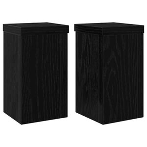 vidaXL Support de Plante 2 pi&egrave;ces Ch&ecirc;ne noir 10 x 10 x 18 cm