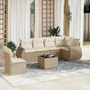 vidaXL Salon de jardin avec coussins 7 pcs beige r&eacute;sine tress&eacute;e