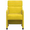 vidaXL Chaises de Salle &agrave; Manger avec Roues 2 pcs Jaune Velours