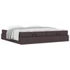 vidaXL Cadre de lit avec matelas avec matelas 2 pcs Tan tissu