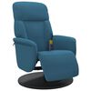 vidaXL Fauteuil inclinable de massage avec repose-pied bleu velours