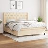 vidaXL Sommier &agrave; lattes de lit avec matelas Cr&egrave;me 180x200 cm Tissu