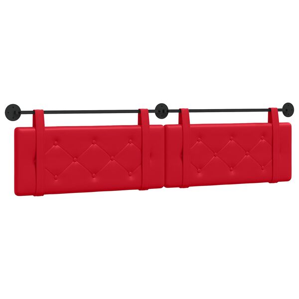 vidaXL T&ecirc;te de lit suspendue Rouge 210 x 55 x 5 cm Simili cuir