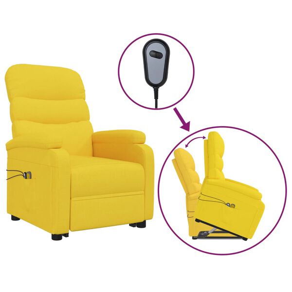 vidaXL Fauteuil de massage Jaune Tissu