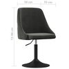 vidaXL Chaise &agrave; manger Gris fonc&eacute; Velours