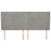 vidaXL T&ecirc;te de lit avec oreilles Gris clair 183x23x118/128 cm Velours