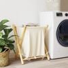 vidaXL Panier &agrave; linge blanc cr&egrave;me 45x55x63,5 cm bambou