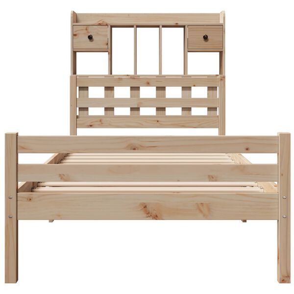 vidaXL Lit biblioth&egrave;que sans matelas 100x200 cm bois massif de pin