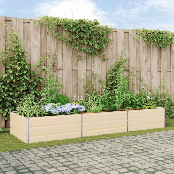vidaXL Jardini&egrave;re Ivoire 195 x 100 x 45 cm Acier galvanis&eacute;