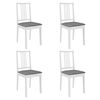 vidaXL Chaises &agrave; manger avec coussins lot de 4 blanc bois solide