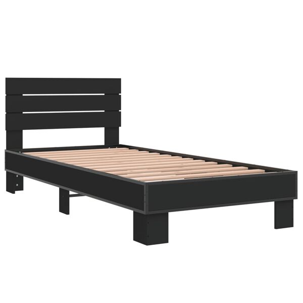 vidaXL Cadre de lit sans matelas noir 100x200 cm