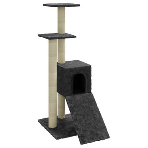 vidaXL Arbre &agrave; chat avec griffoirs en sisal Gris fonc&eacute; 92 cm