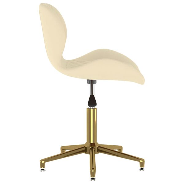 vidaXL Chaises pivotantes &agrave; manger lot de 4 cr&egrave;me velours