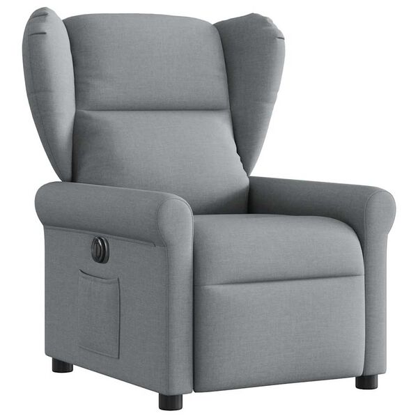 vidaXL Fauteuil inclinable &eacute;lectrique Gris clair Tissu