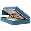 vidaXL Lit de Rangement avec matelas Bleu 120 x 190 cm Velours